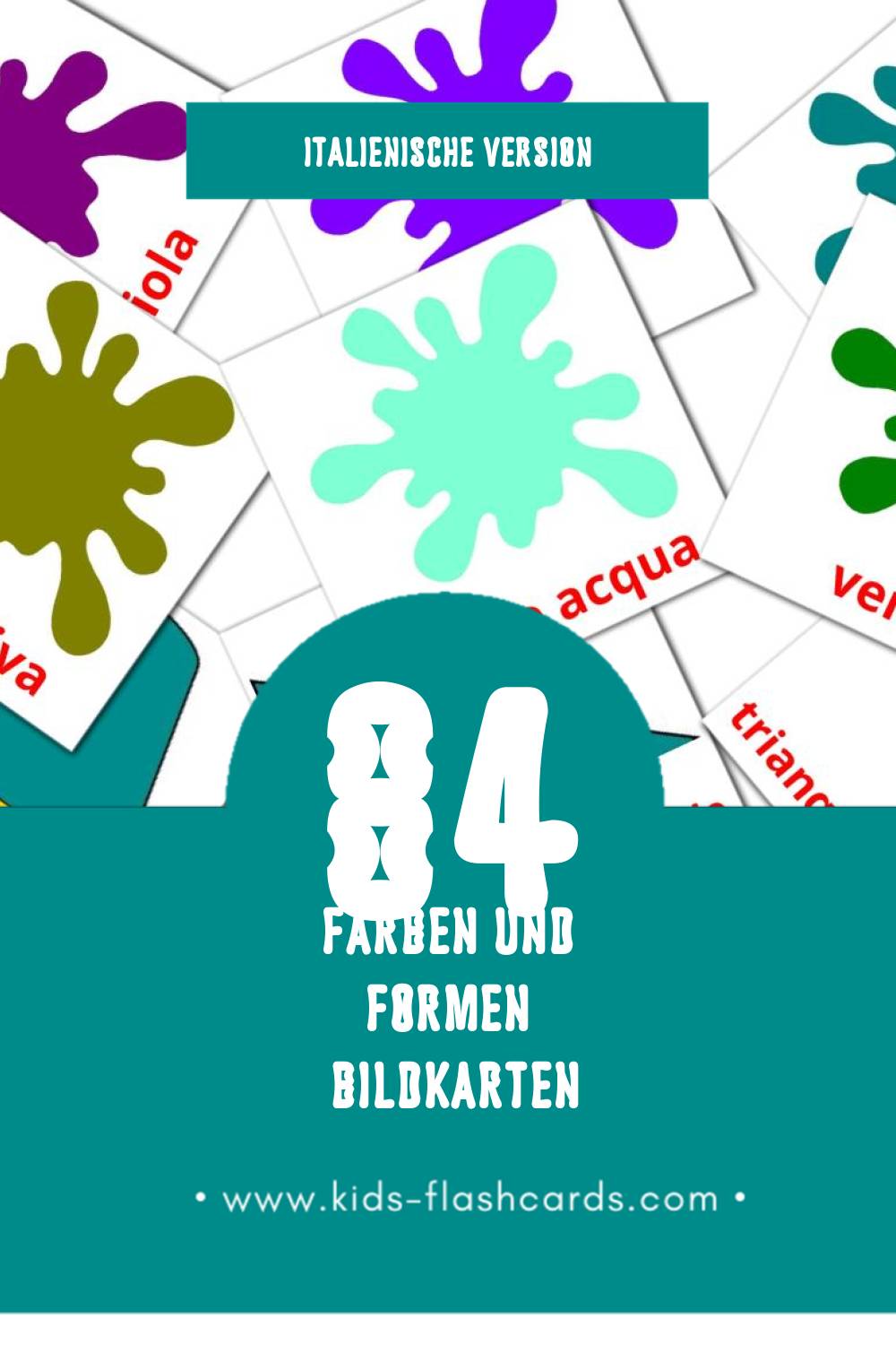 Visual Colori e forme Flashcards für Kleinkinder (84 Karten in Italienisch)
