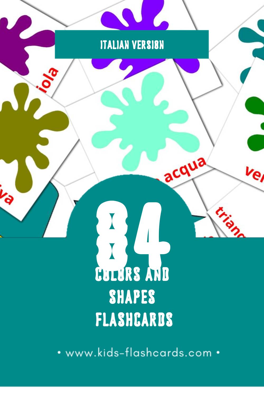 Visual colori e forme Flashcards for Toddlers (84 cards in Italian)
