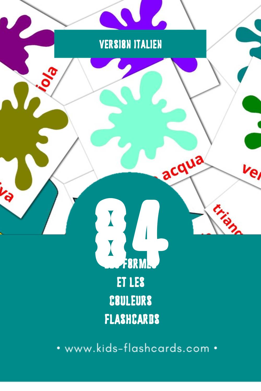 Flashcards Visual Colori e forme pour les tout-petits (84 cartes en Italien)
