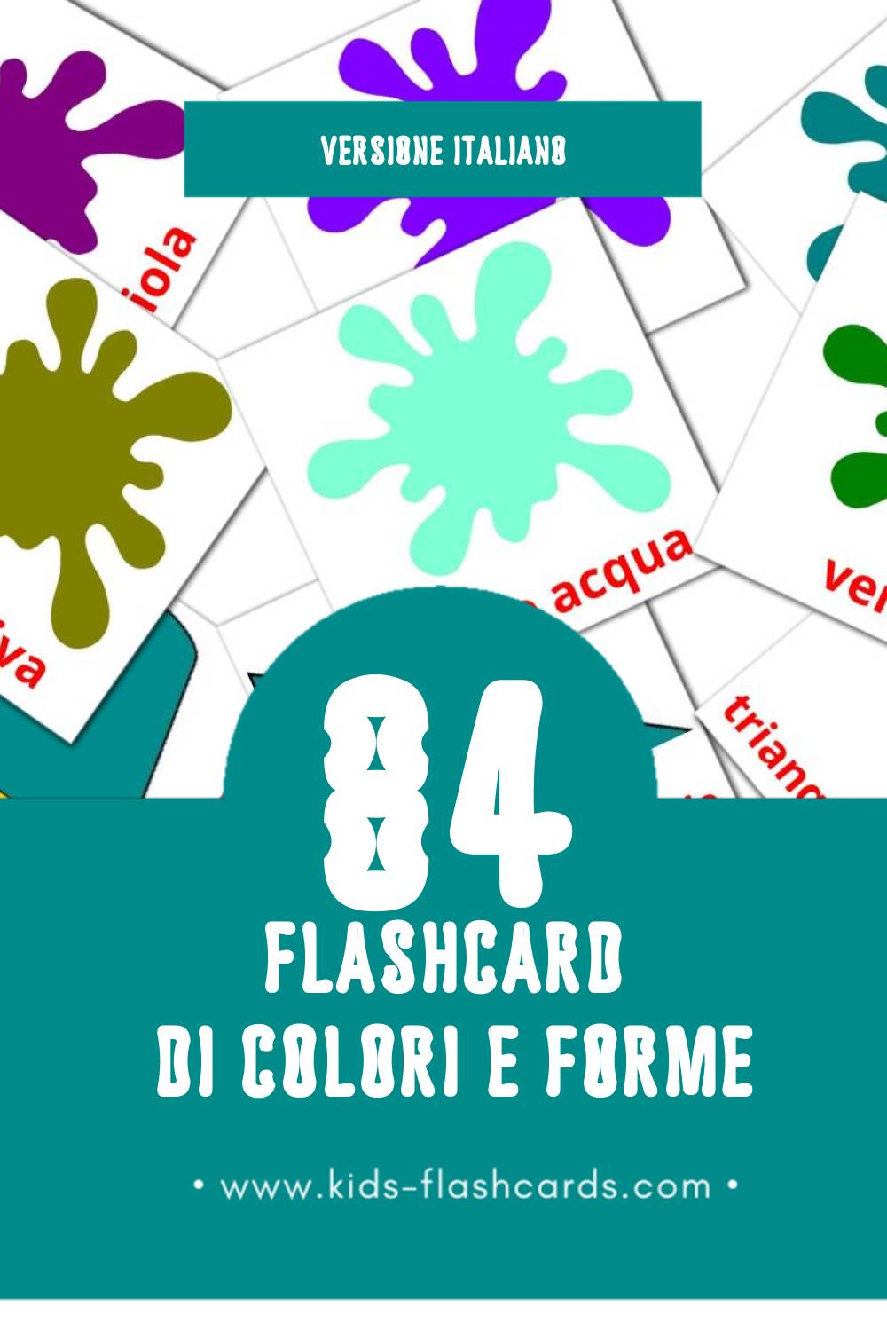 Schede visive sugli Colori e forme per bambini (84 schede in Italiano)