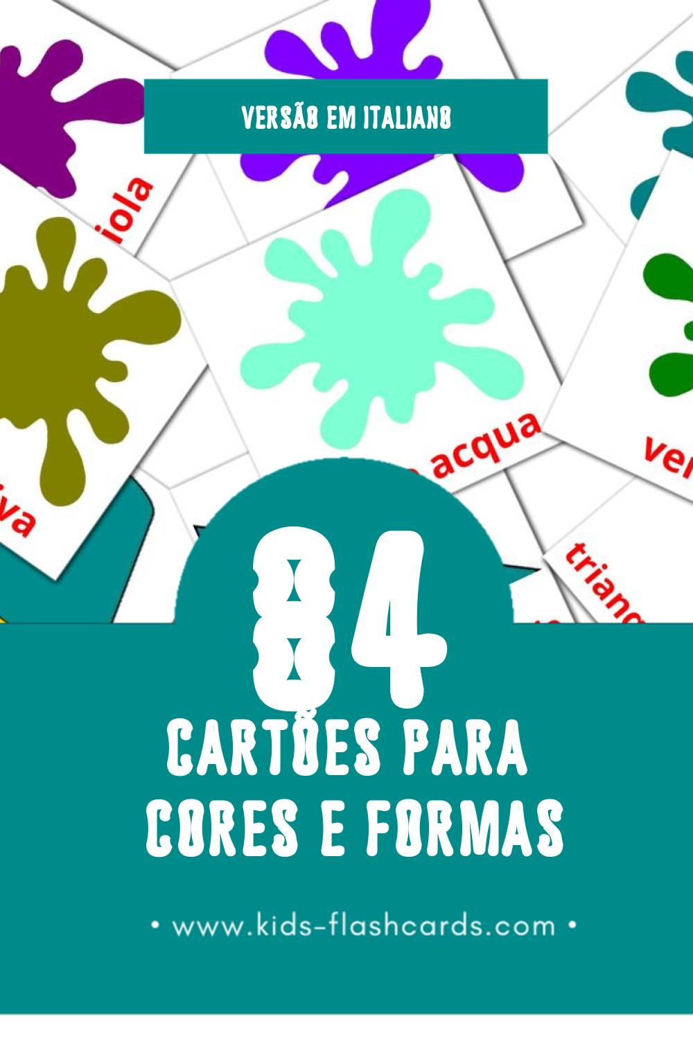 Flashcards de Colori e forme Visuais para Toddlers (84 cartões em Italiano)