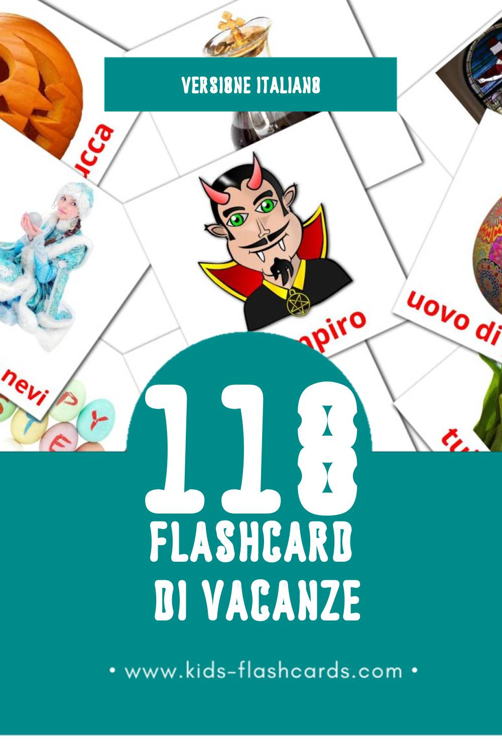 Schede visive sugli Vacanze per bambini (118 schede in Italiano)