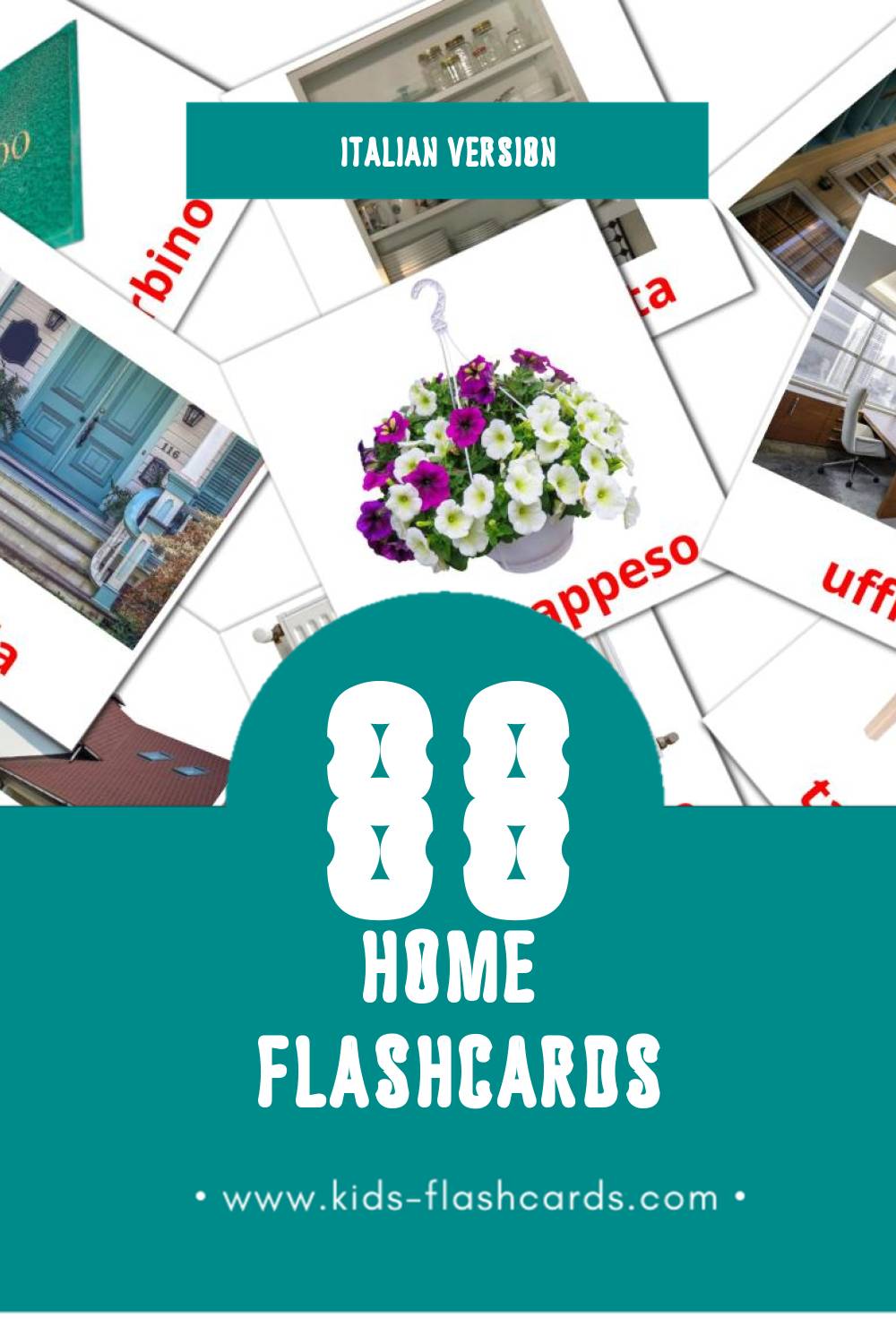 Visual Casa Flashcards for Toddlers (91 cards in Italian)