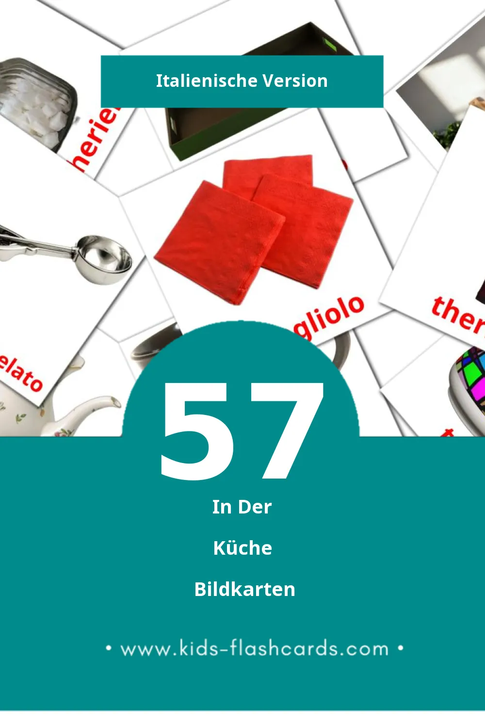 Visual Cucina Flashcards für Kleinkinder (57 Karten in Italienisch)