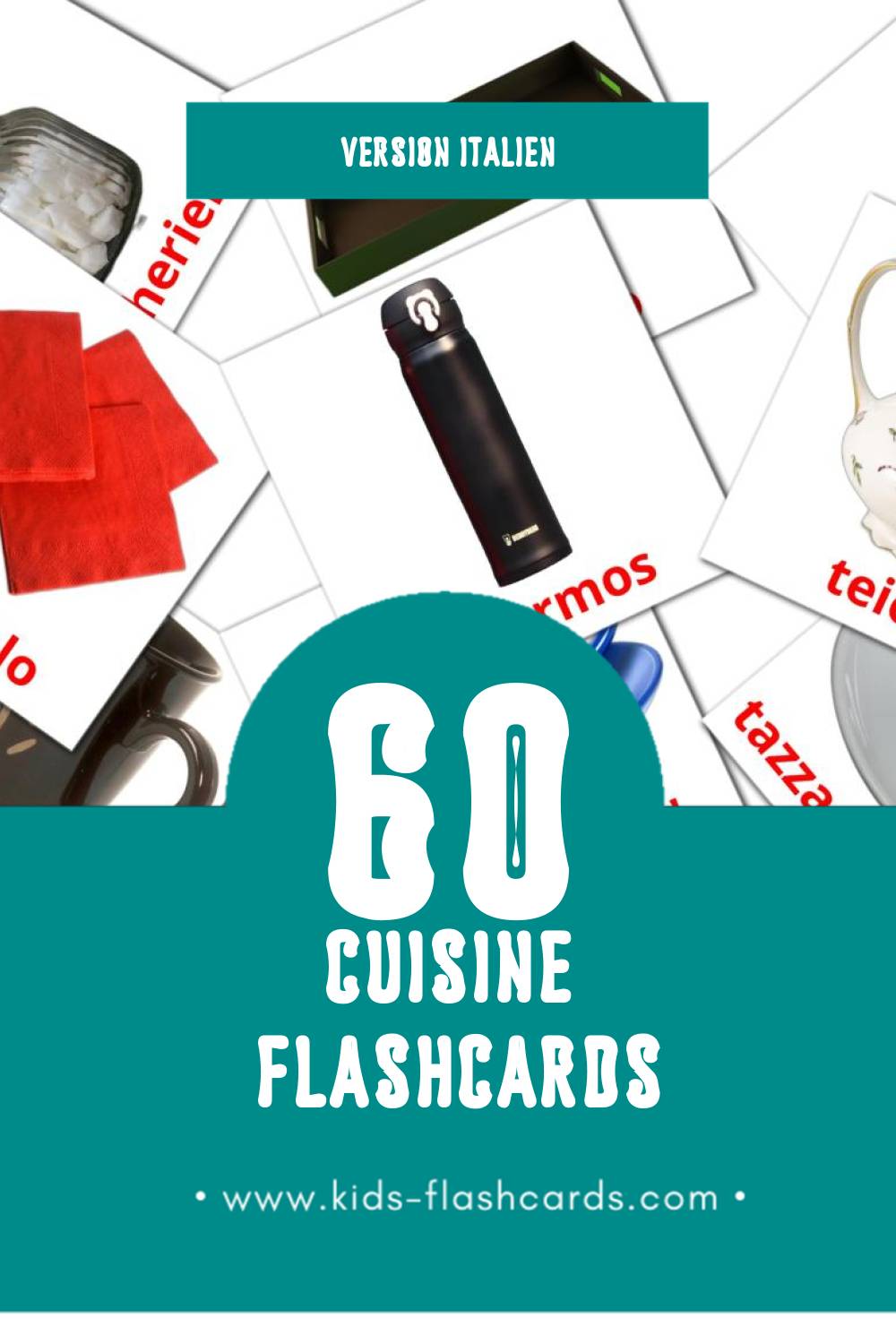 Flashcards Visual Cucina pour les tout-petits (64 cartes en Italien)