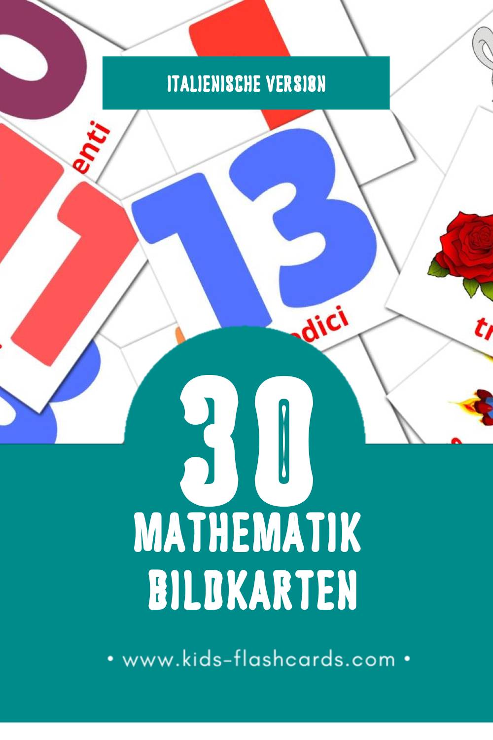 Visual Matematica Flashcards für Kleinkinder (30 Karten in Italienisch)