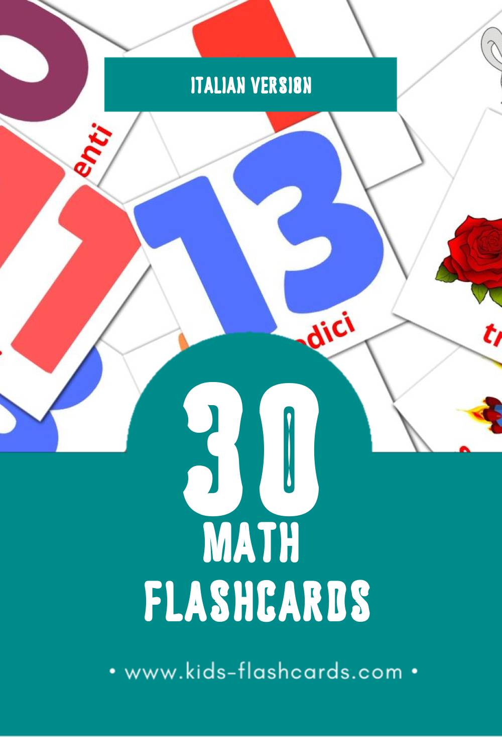 Visual Matematica Flashcards for Toddlers (30 cards in Italian)