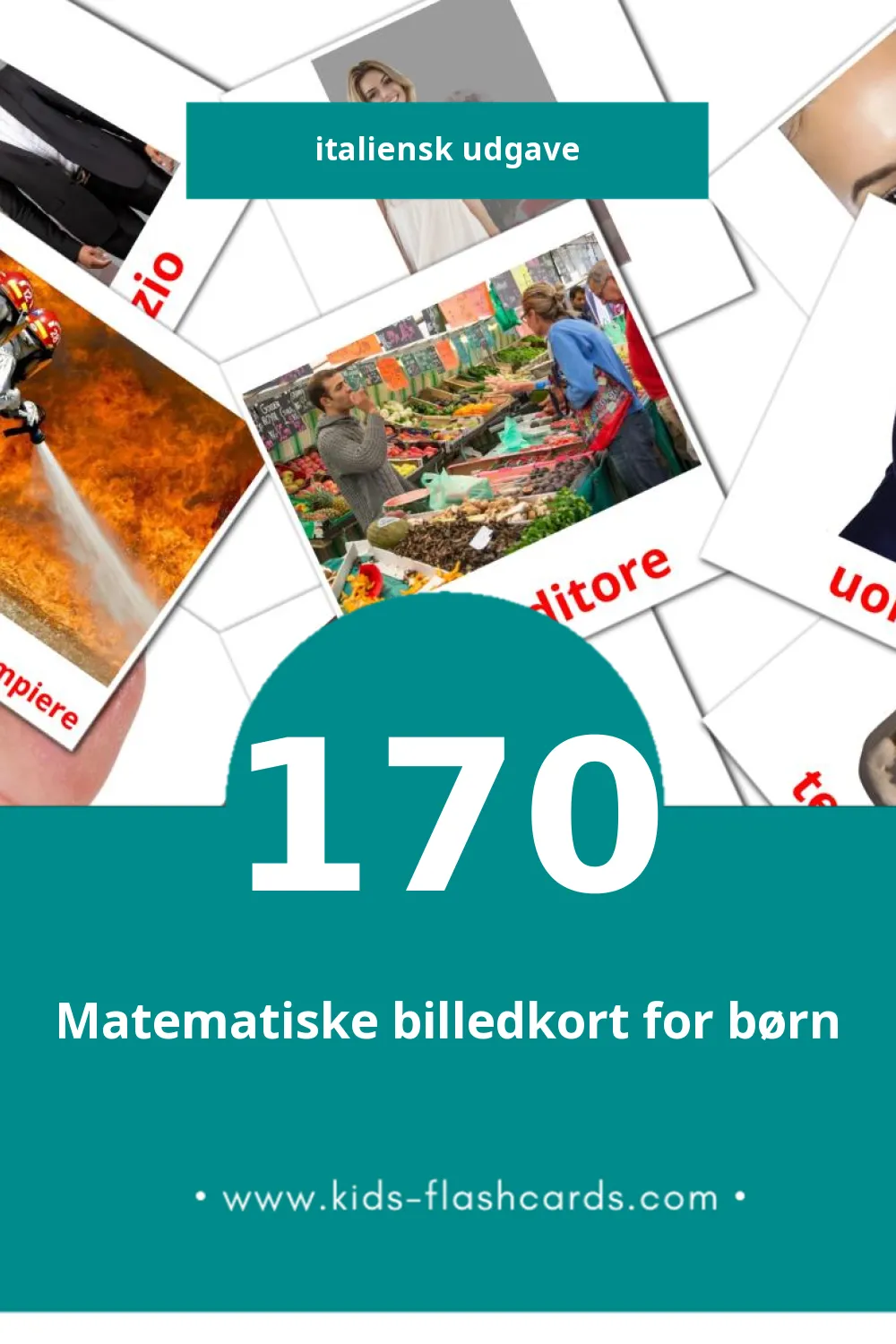 Visuelle billedkort for børn om Le persone til småbørn (170 kort på Italiensk)