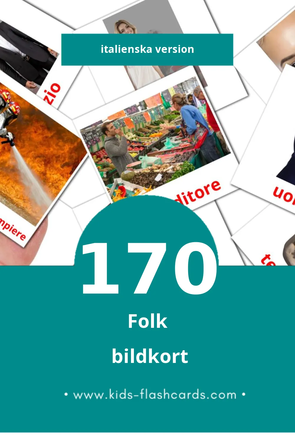 Visuella Le persone för småbarn (170 bildkort för barn på Italienska)