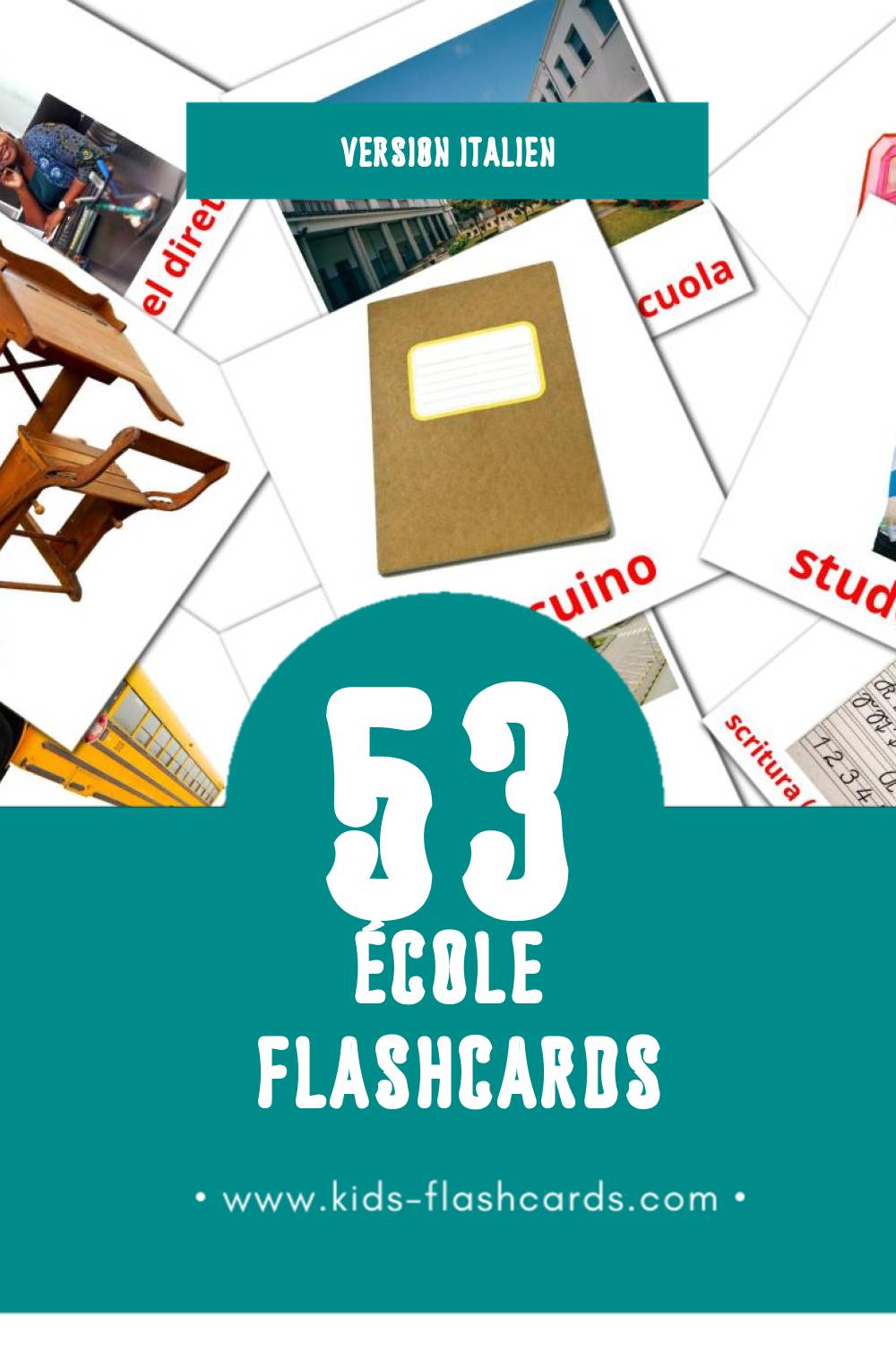 Flashcards Visual Scuola pour les tout-petits (53 cartes en Italien)