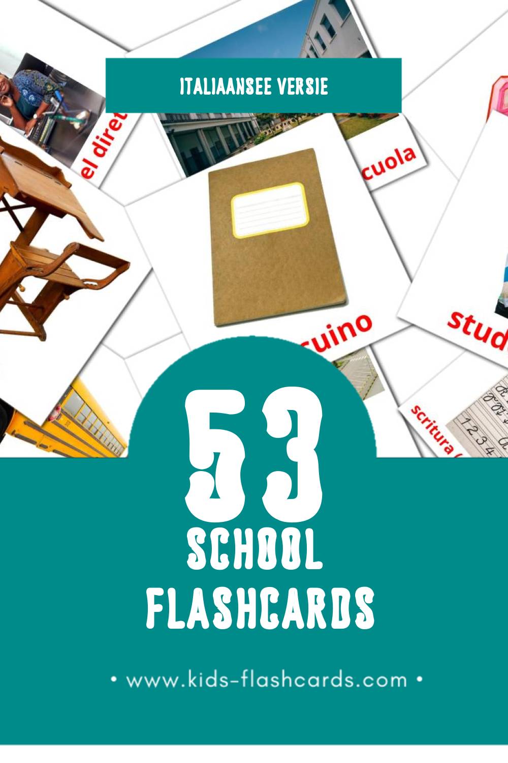 Visuele Scuola Flashcards voor Kleuters (53 kaarten in het Italiaanse)