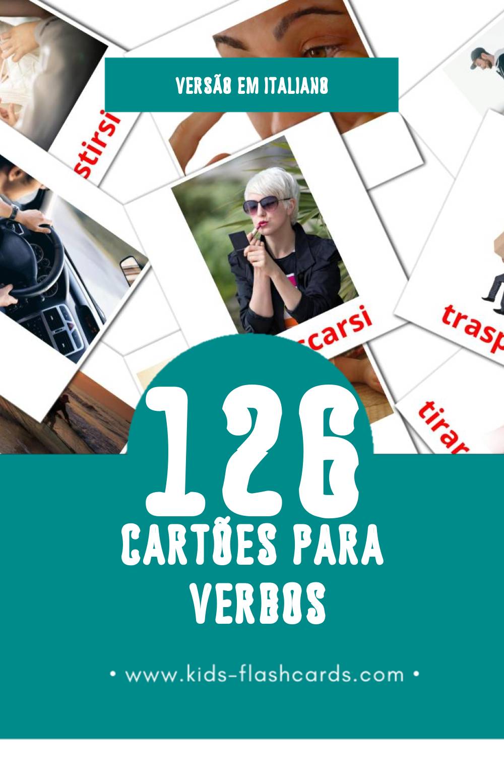 Flashcards de Verbi Visuais para Toddlers (126 cartões em Italiano)
