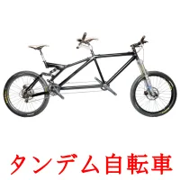 タンデム自転車 flashcards illustrate