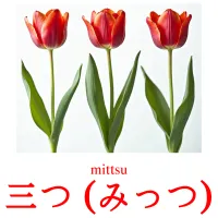 三つ (みっつ) picture flashcards