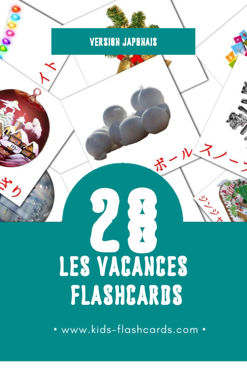 Flashcards Visual ホリデー pour les tout-petits (28 cartes en Japonais)