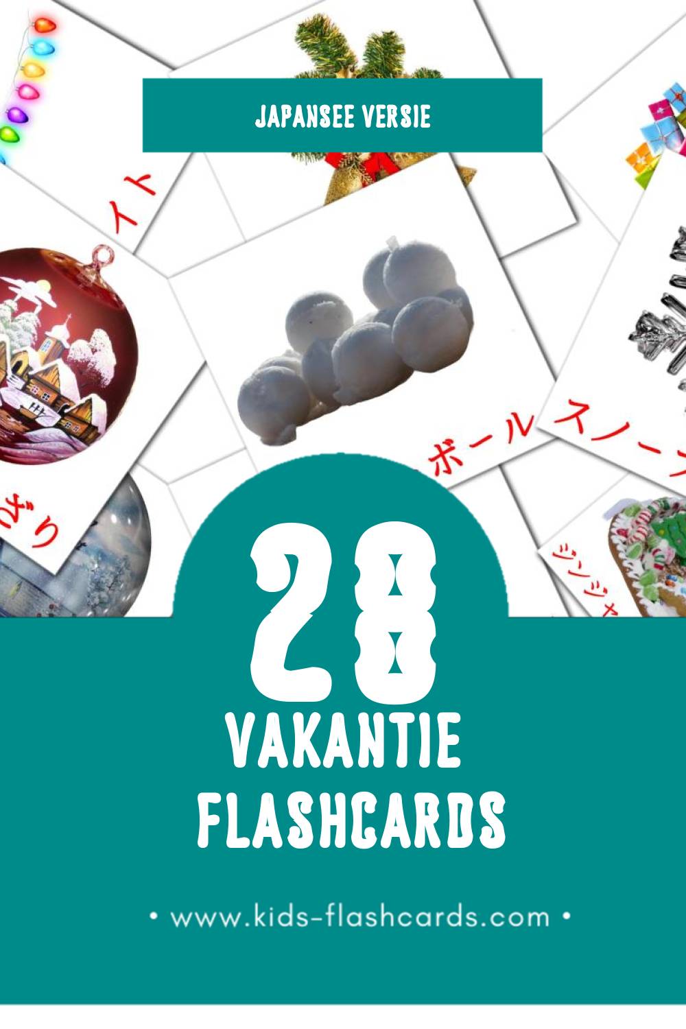 Visuele ホリデー Flashcards voor Kleuters (28 kaarten in het Japanse)