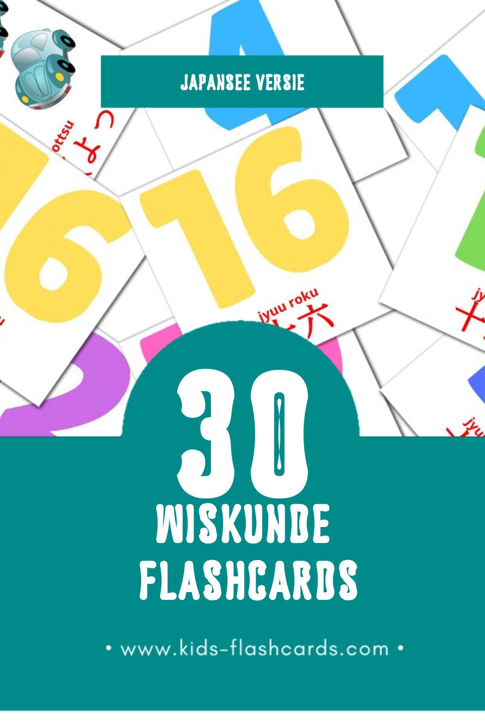 Visuele 数学 (Sūgaku) Flashcards voor Kleuters (30 kaarten in het Japanse)