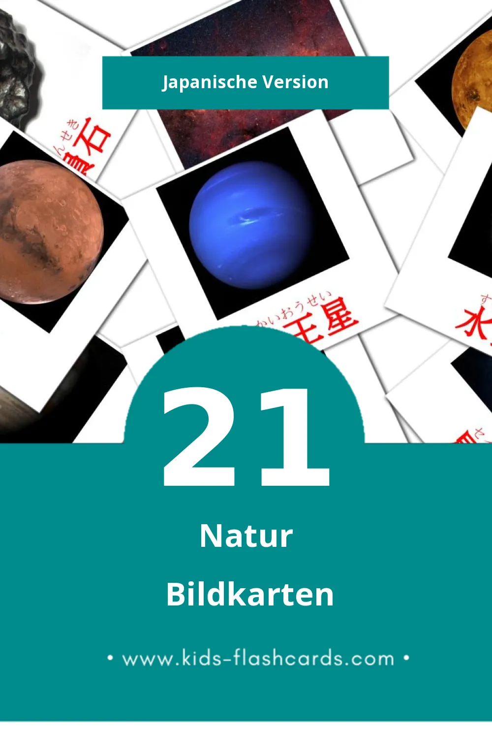 Visual 自然 Flashcards für Kleinkinder (21 Karten in Japanisch)