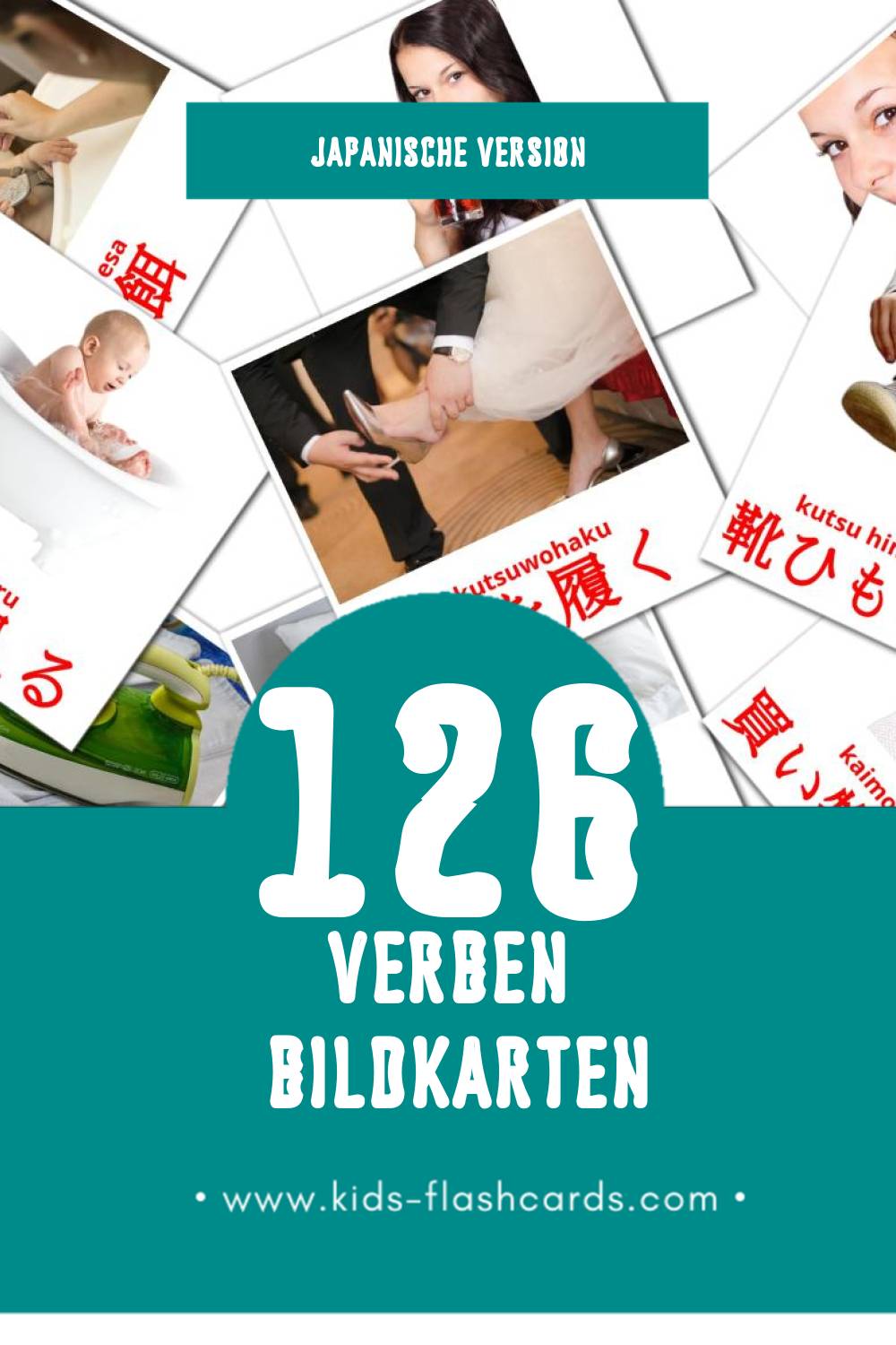 Visual 動詞 Flashcards für Kleinkinder (99 Karten in Japanisch)