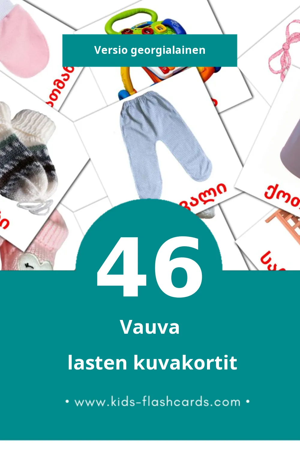 ჩვილი lasten kuvakortit pikkulapsille (46 korttia Georgialaiseksi)