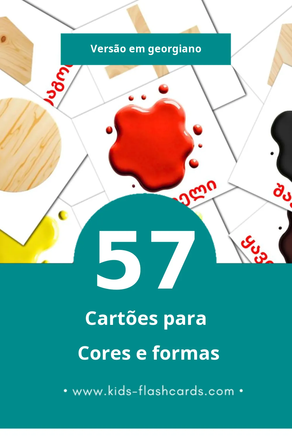 Flashcards de ფერები Visuais para Toddlers (57 cartões em Georgiano)