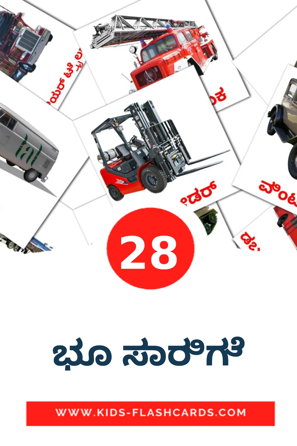 28 ಭೂ ಸಾರಿಗೆ fotokaarten voor kleuters in het kannada