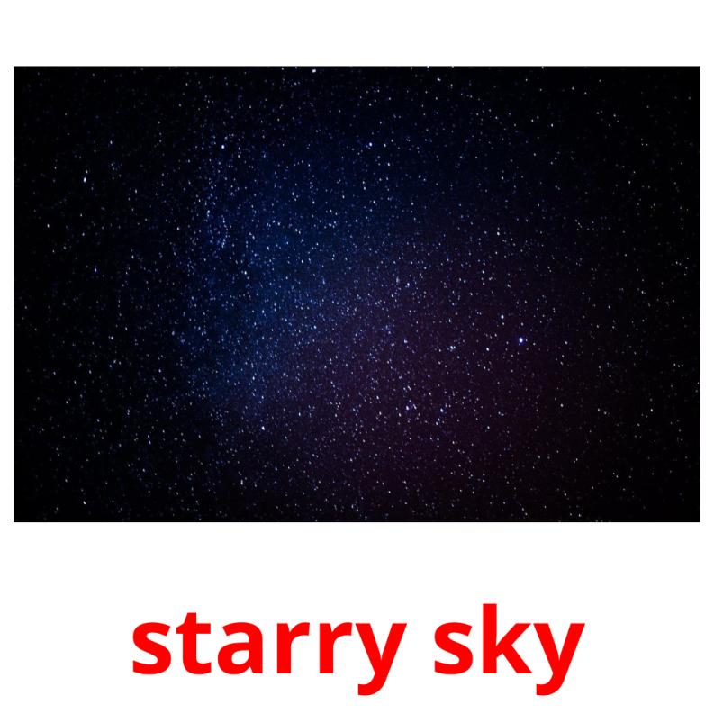 starry sky picture flashcards