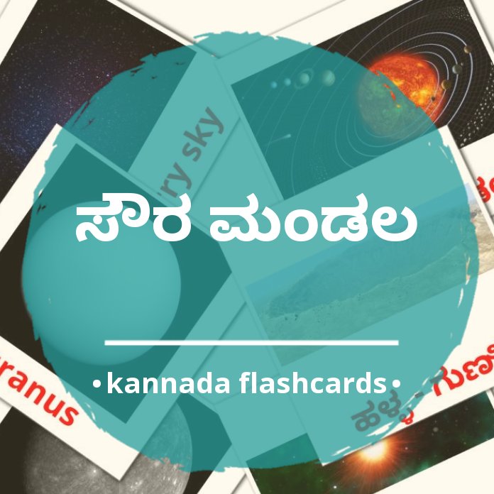 Solar System KANNADA Flash Cards Montessori Cards 