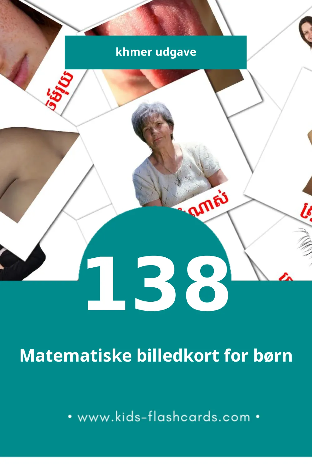 Visuelle billedkort for børn om មនុស្ស til småbørn (138 kort på Khmer)