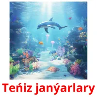 Teńіz janýarlary picture flashcards