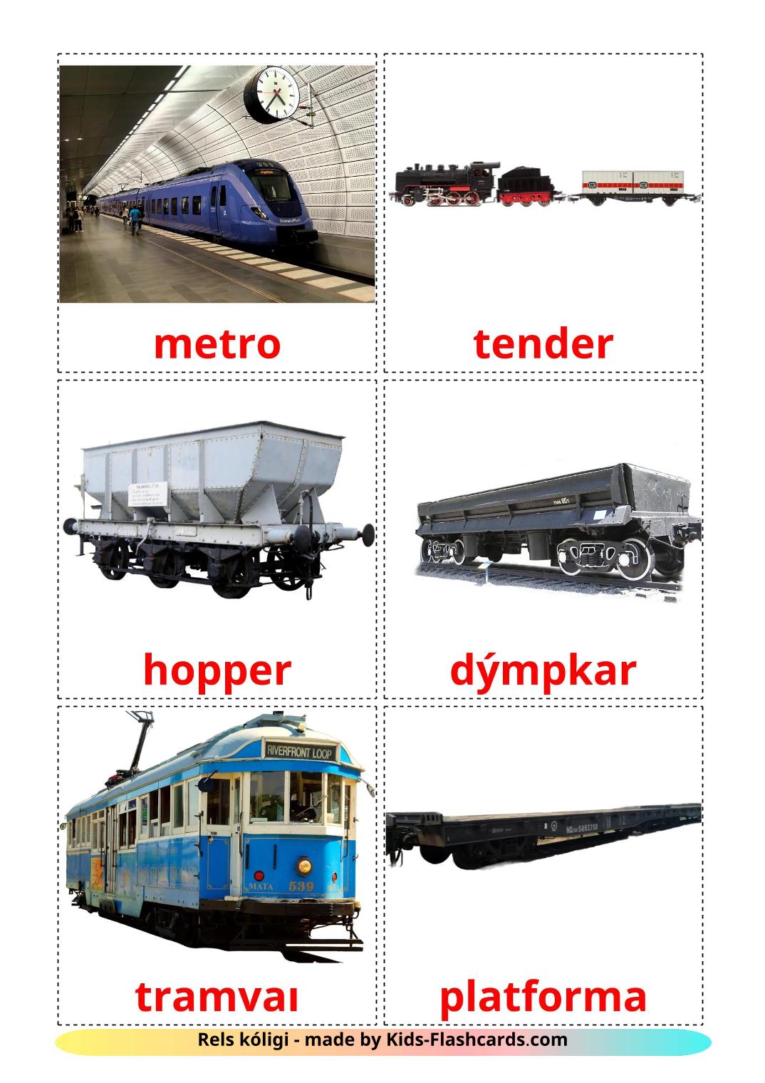 Trasporto ferroviario - 19 flashcards kazakh(latino) stampabili gratuitamente