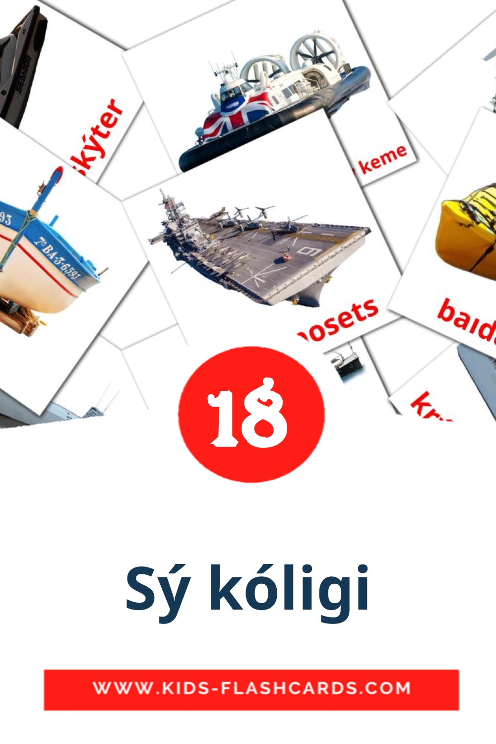 18 carte illustrate di Sý kólіgі per la scuola materna in kazakh(latino)
