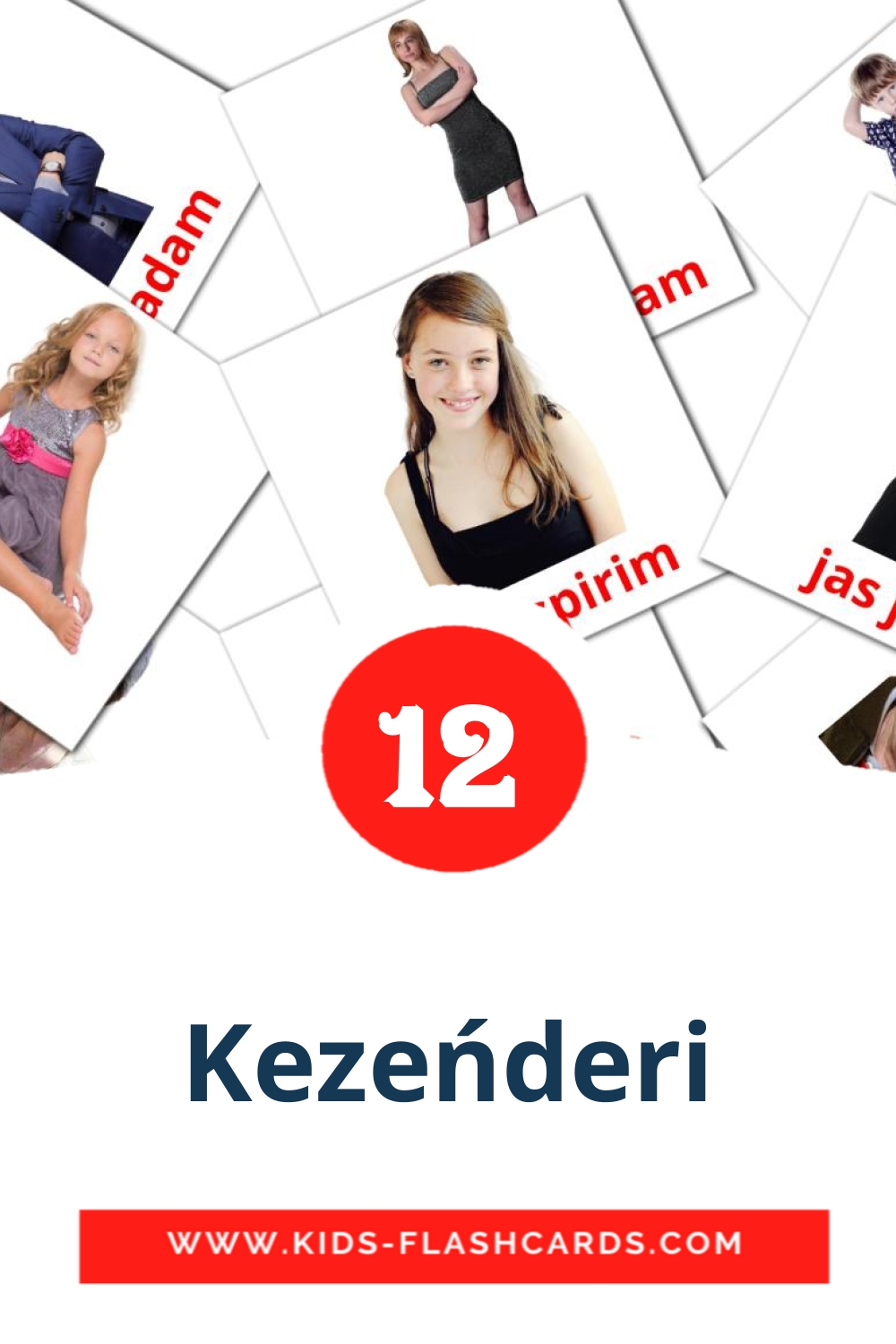 12 Cartões com Imagens de Kezeńderі para Jardim de Infância em kazakh(latim)