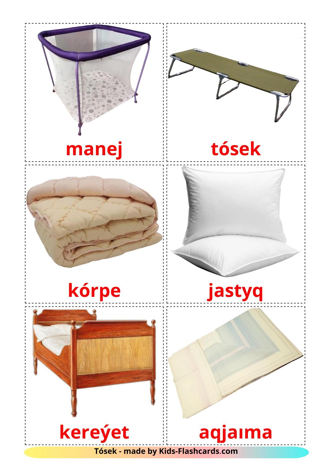 Bed - 15 Free Printable kazakh(latin) Flashcards 