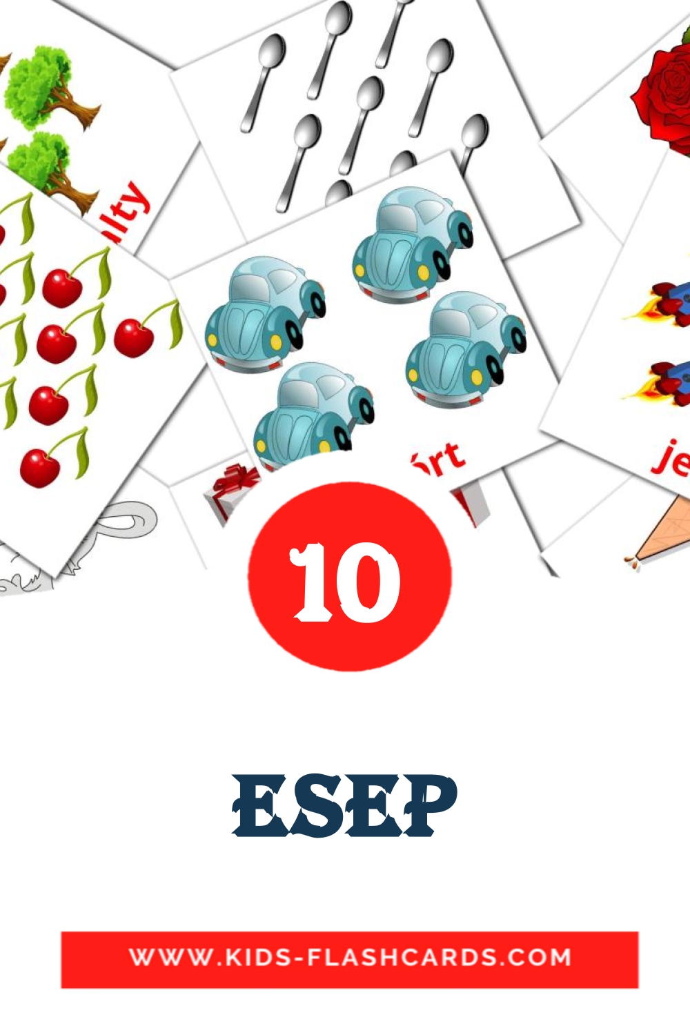 10 cartes illustrées de Esep pour la maternelle en kazakh(latin)