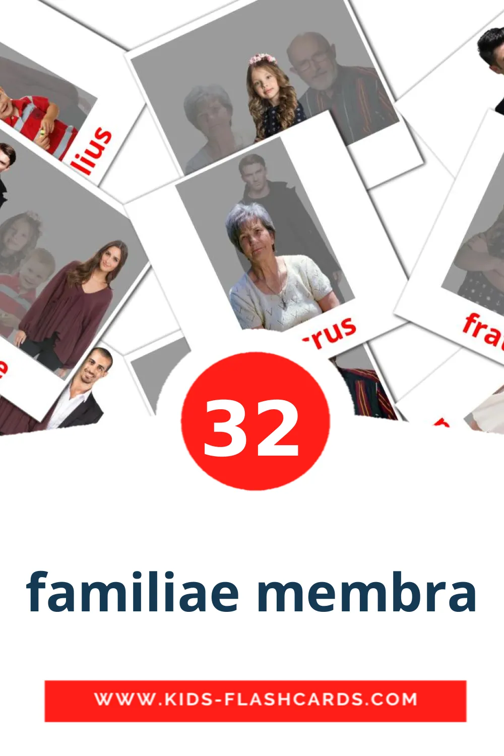 32 tarjetas didacticas de familiae membra para el jardín de infancia en frans