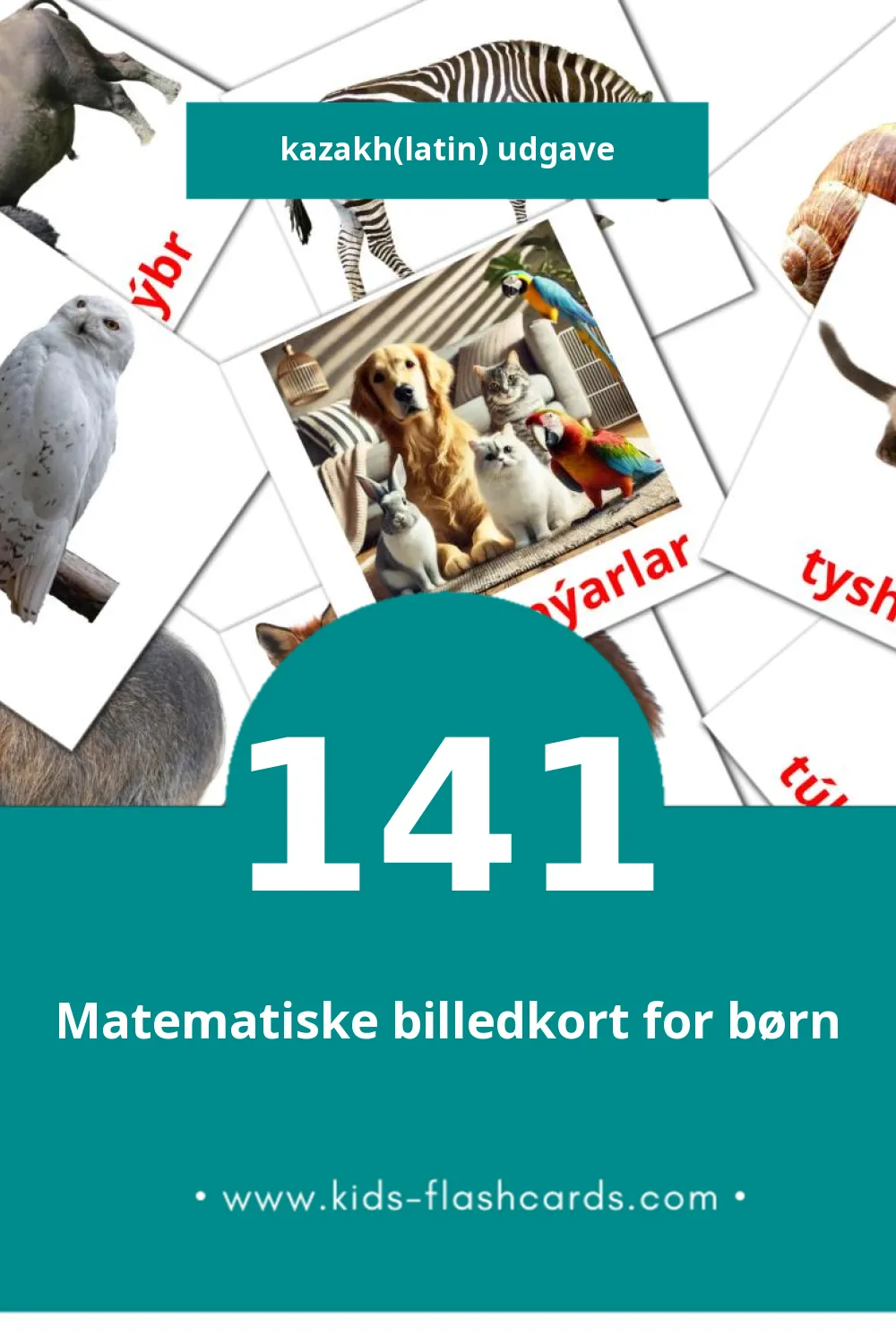 Visuelle billedkort for børn om Janýarlar til småbørn (141 kort på Kazakh(latin))