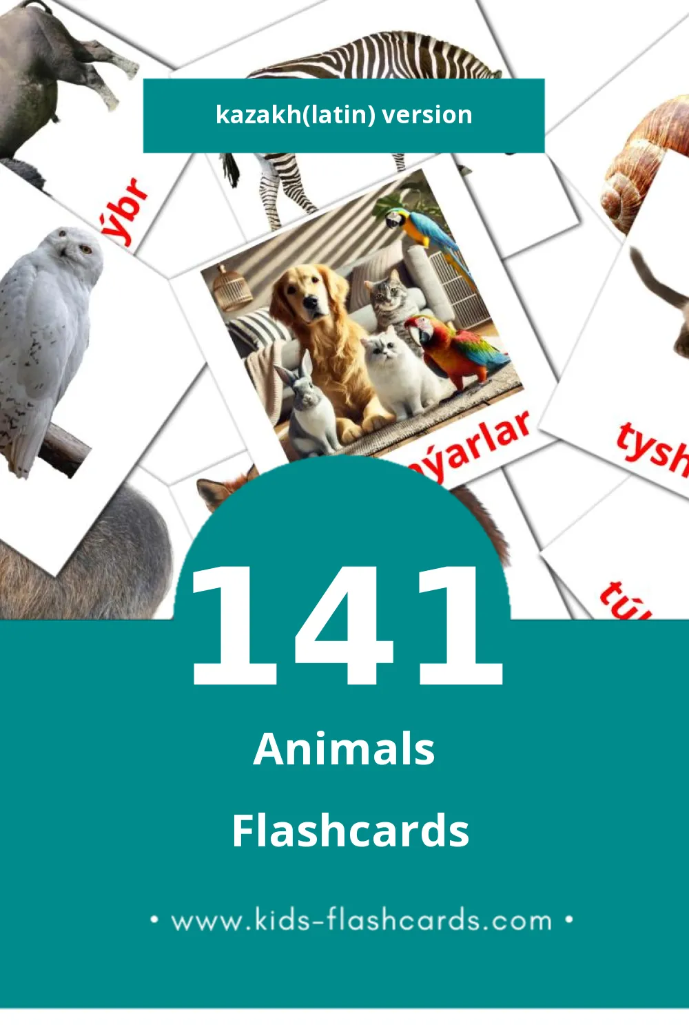 Visual Janýarlar Flashcards for Toddlers (141 cards in Kazakh(latin))