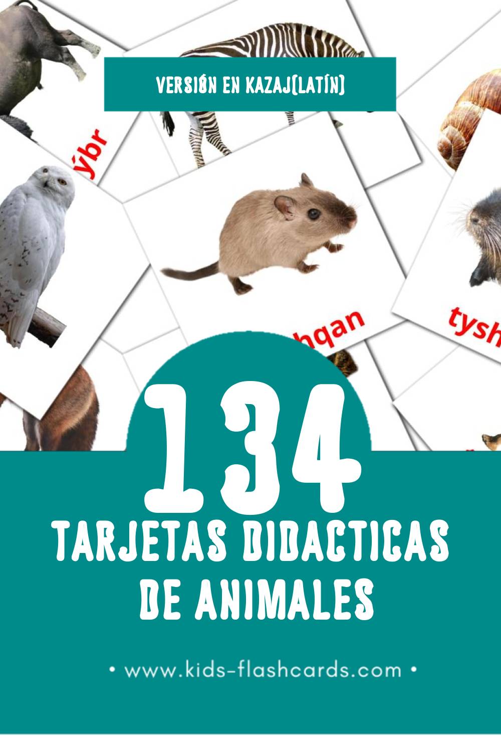 Tarjetas visuales de Janýarlar para niños pequeños (134 tarjetas en Kazaj(latín))