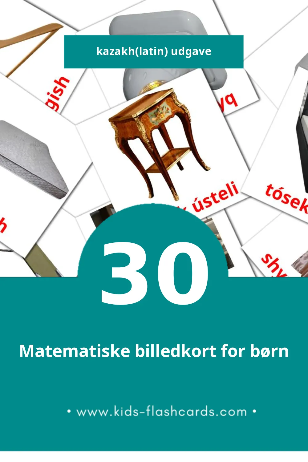 Visuelle billedkort for børn om Jatyn til småbørn (30 kort på Kazakh(latin))