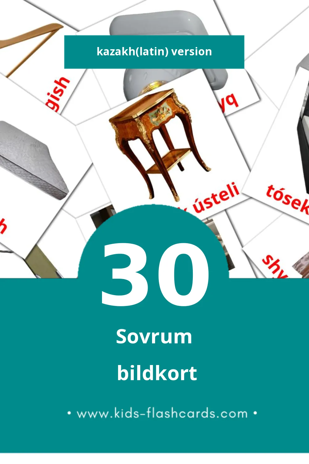 Visuella Jatyn för småbarn (30 bildkort för barn på Kazakh(latin))