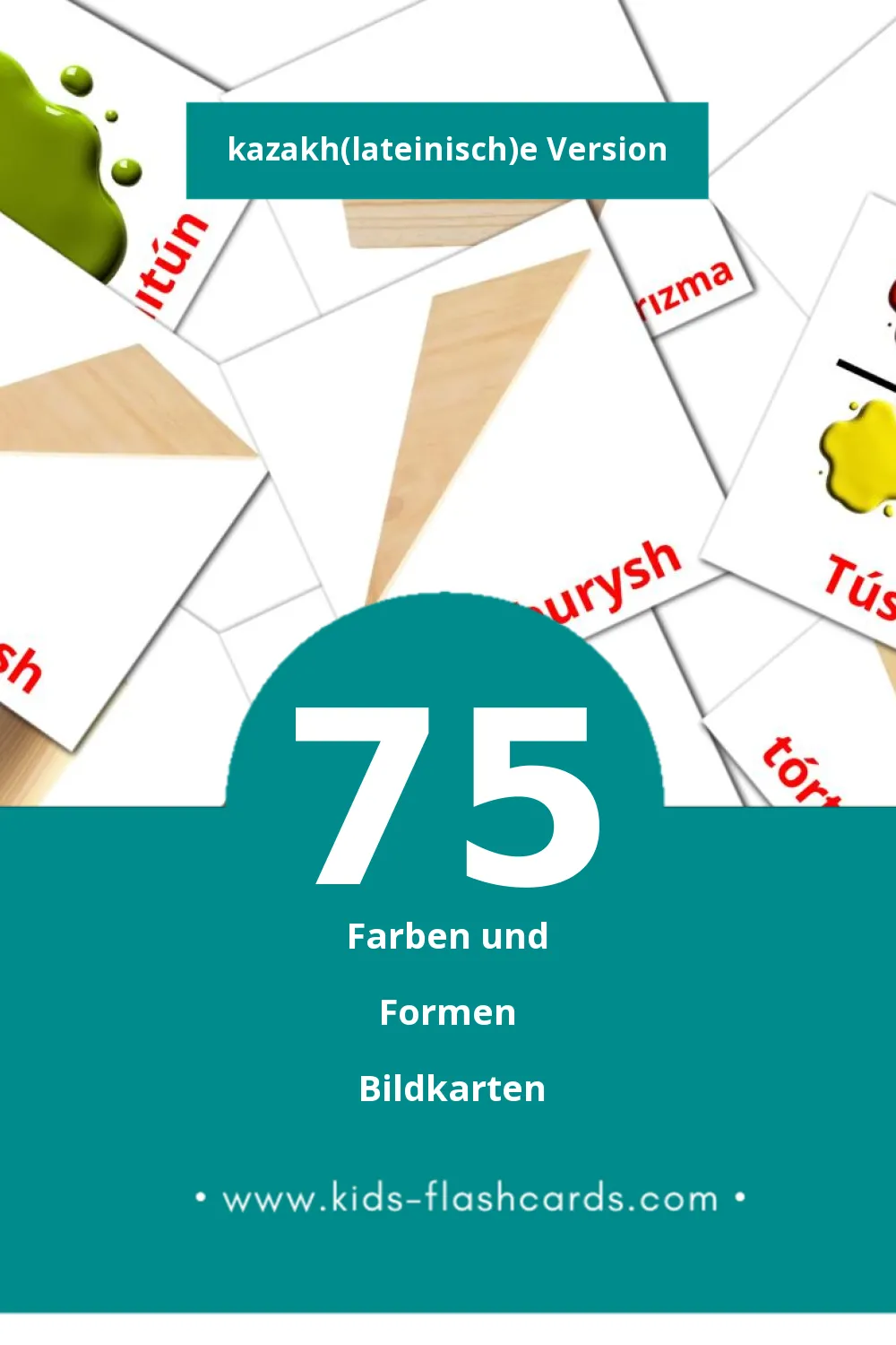 Visual  Túster men pіshіnder Flashcards für Kleinkinder (75 Karten in Kazakh(lateinisch))