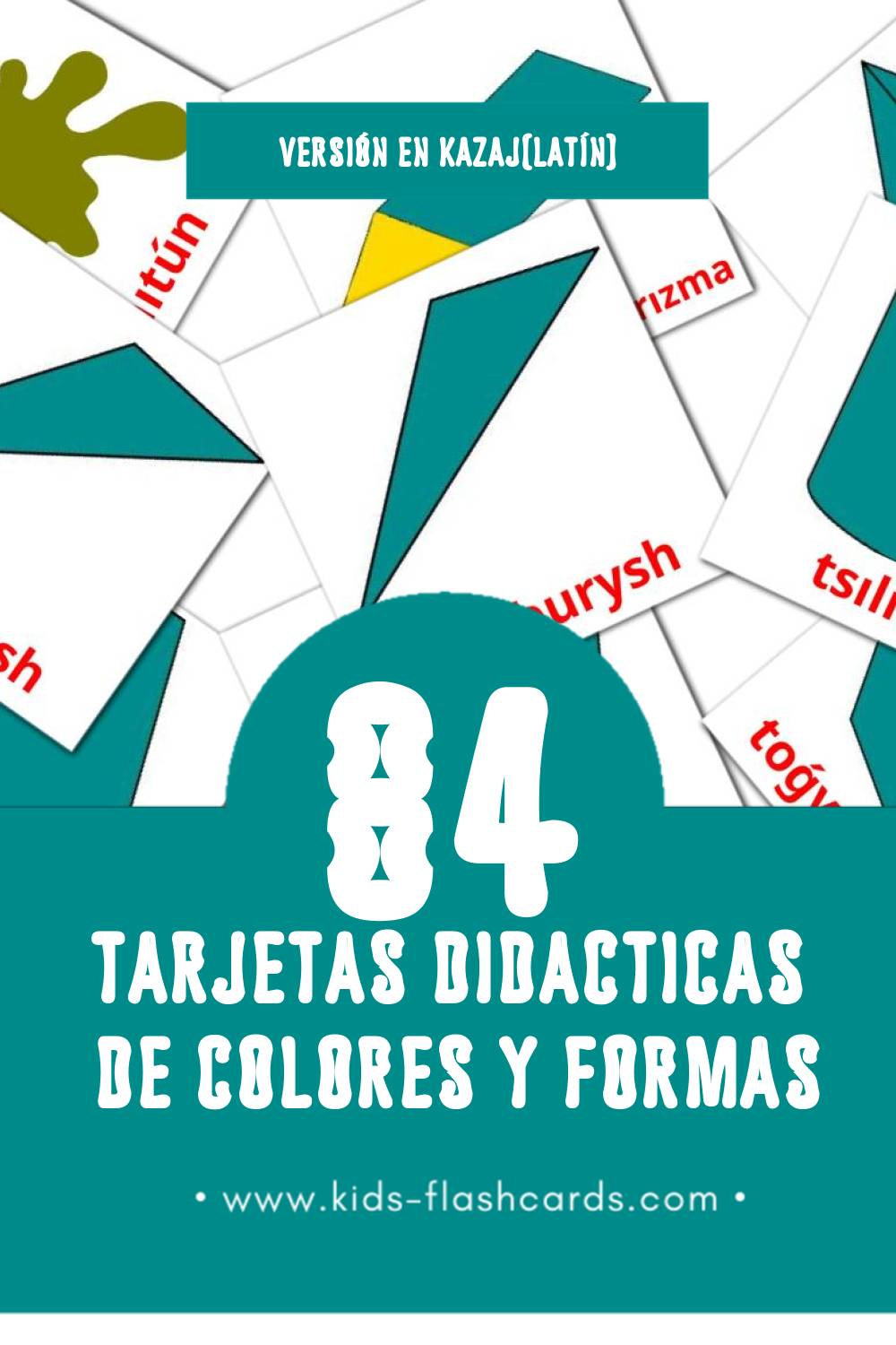 Tarjetas visuales de  Túster men pіshіnder para niños pequeños (84 tarjetas en Kazaj(latín))