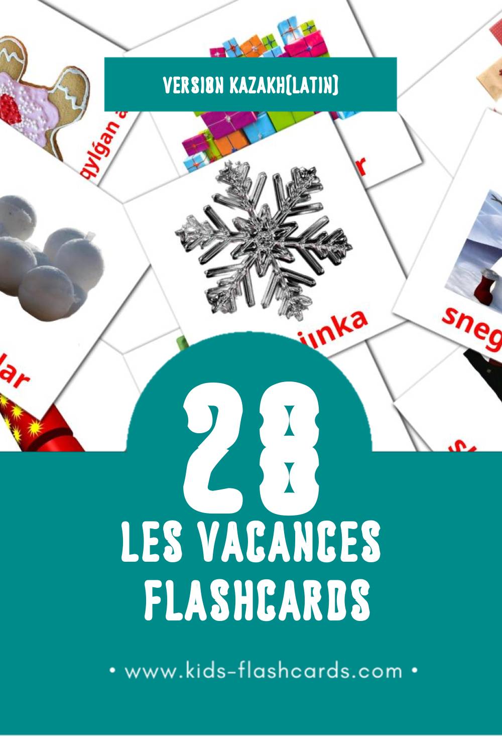 Flashcards Visual Merekeler pour les tout-petits (28 cartes en Kazakh(latin))