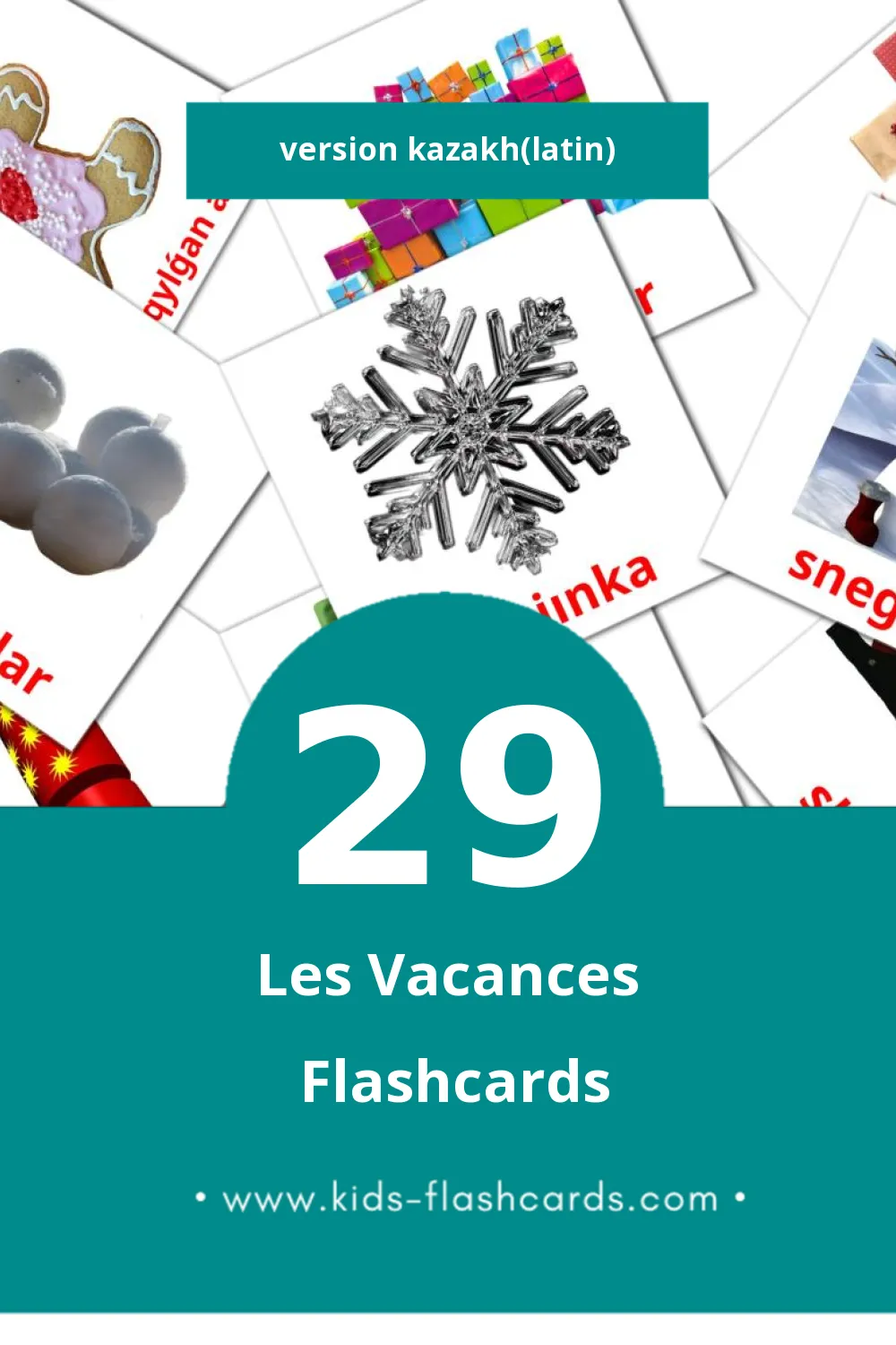 Flashcards Visual Merekeler pour les tout-petits (29 cartes en Kazakh(latin))