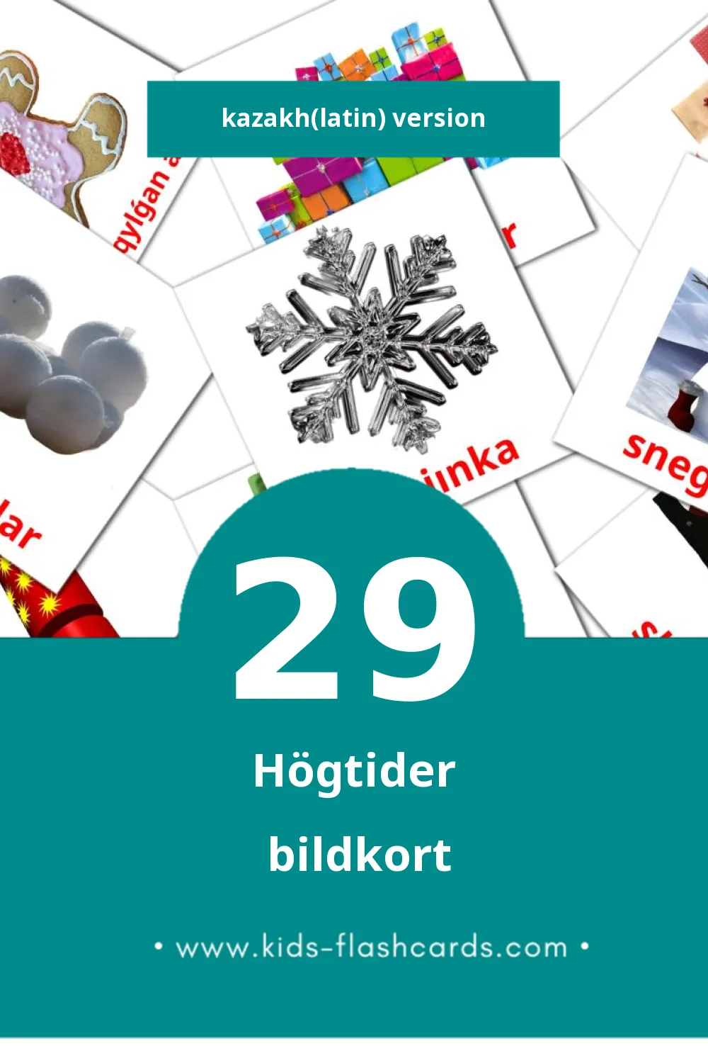 Visuella Merekeler för småbarn (29 bildkort för barn på Kazakh(latin))