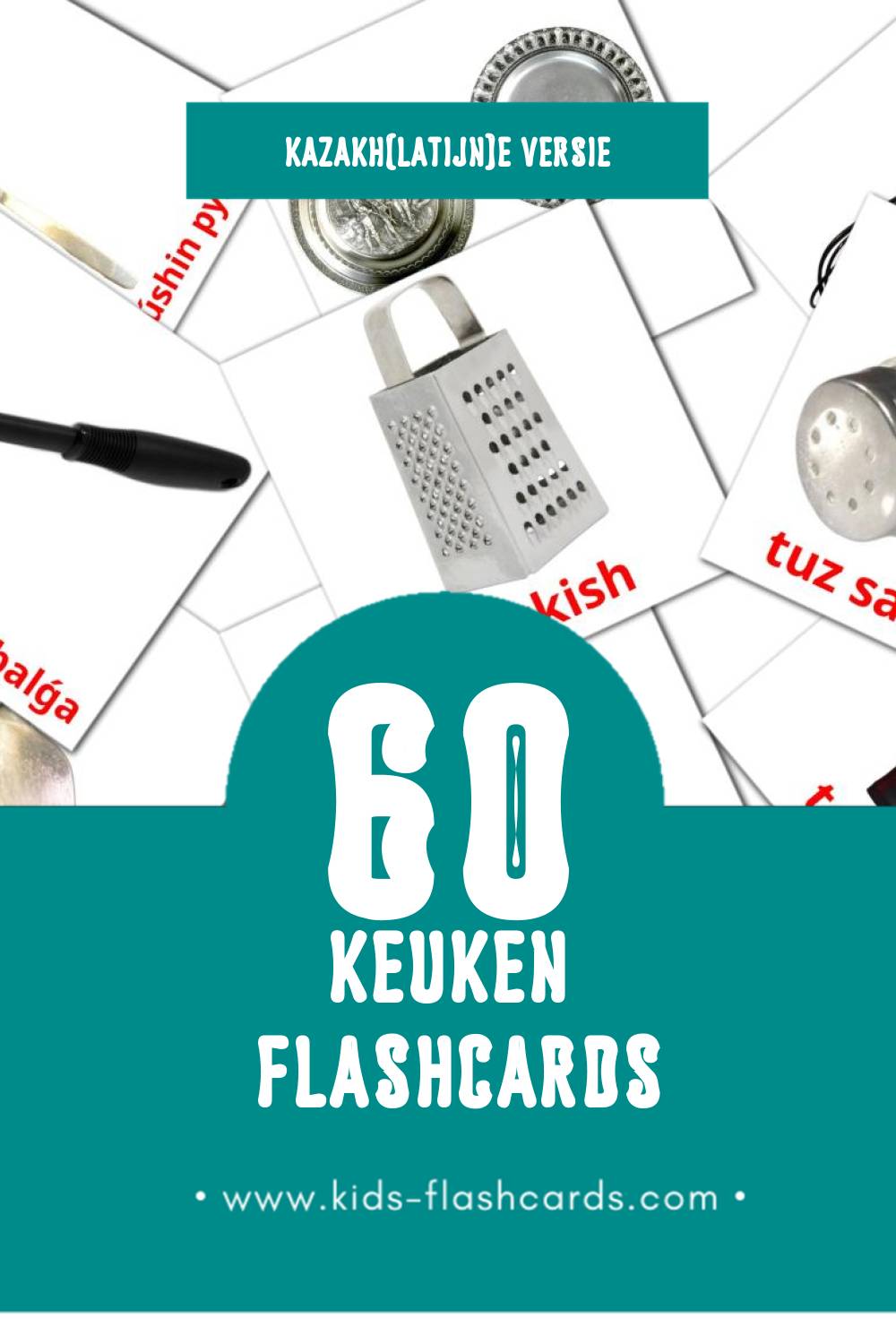 Visuele Taǵamdar Flashcards voor Kleuters (60 kaarten in het Kazakh(latijn))