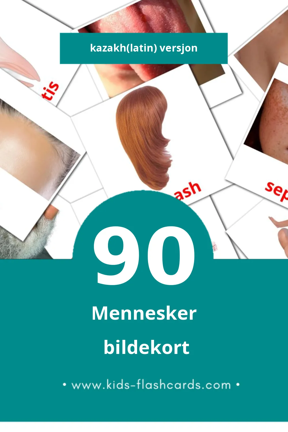 Visuelle Adamdar bildekort for småbarn (90 kort på Kazakh(latin))