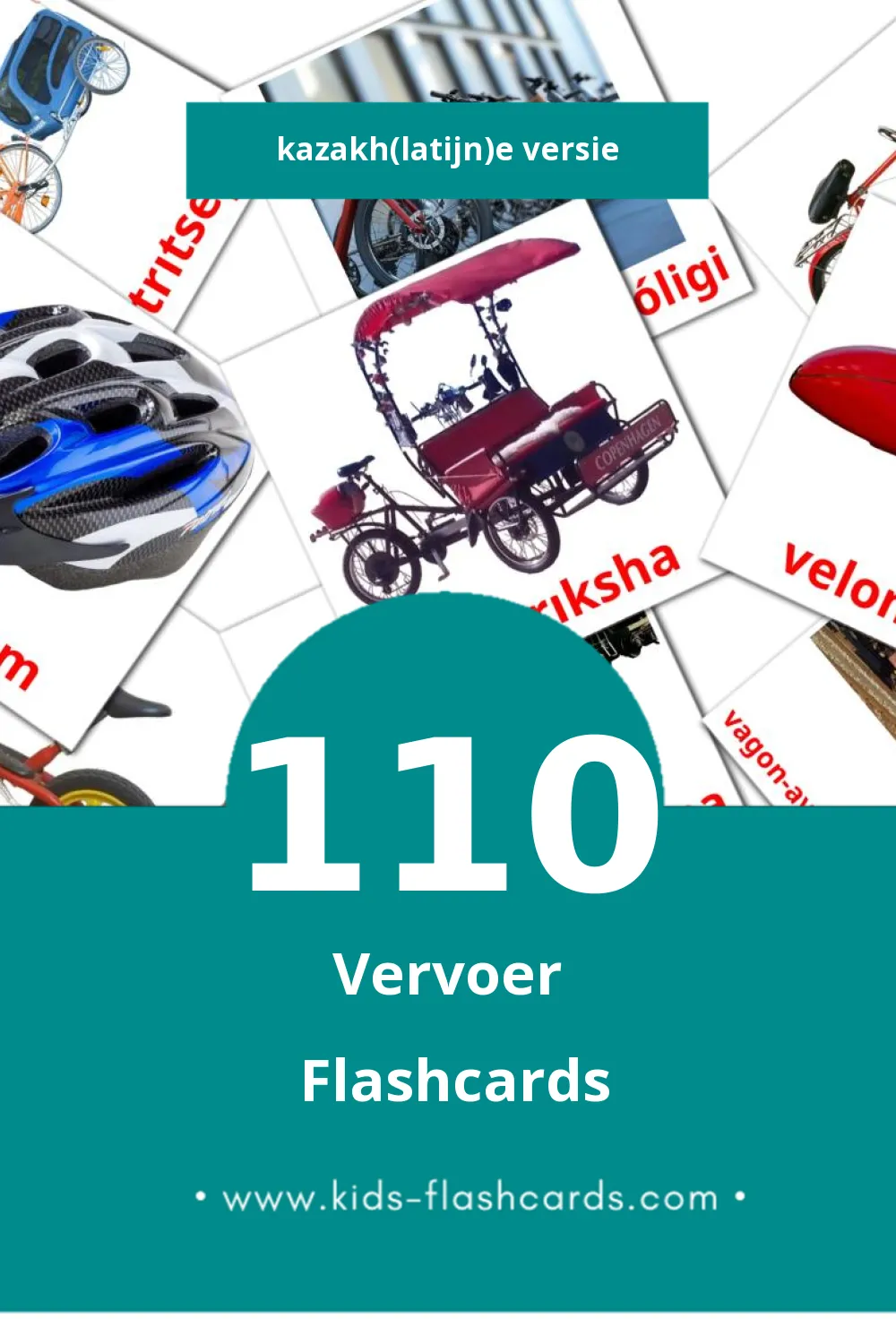 Visuele Kólіk Flashcards voor Kleuters (110 kaarten in het Kazakh(latijn))