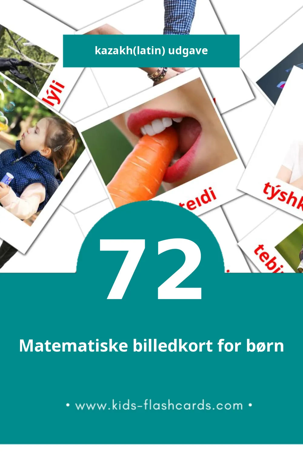 Visuelle billedkort for børn om күнделікті іс-қимылдар til småbørn (72 kort på Kazakh(latin))